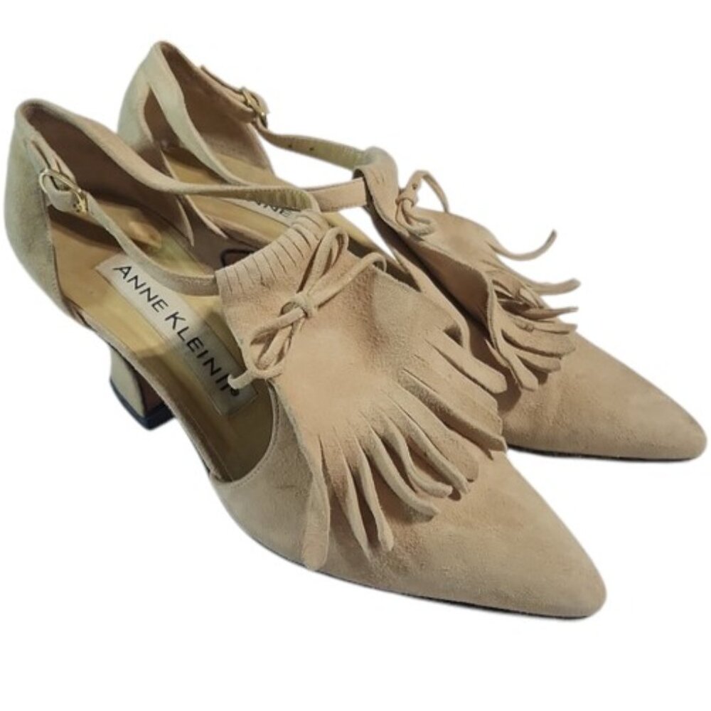 Vintage Suede Leather Anne Klein II D'Orsay Italian Pumps - Size 6 M